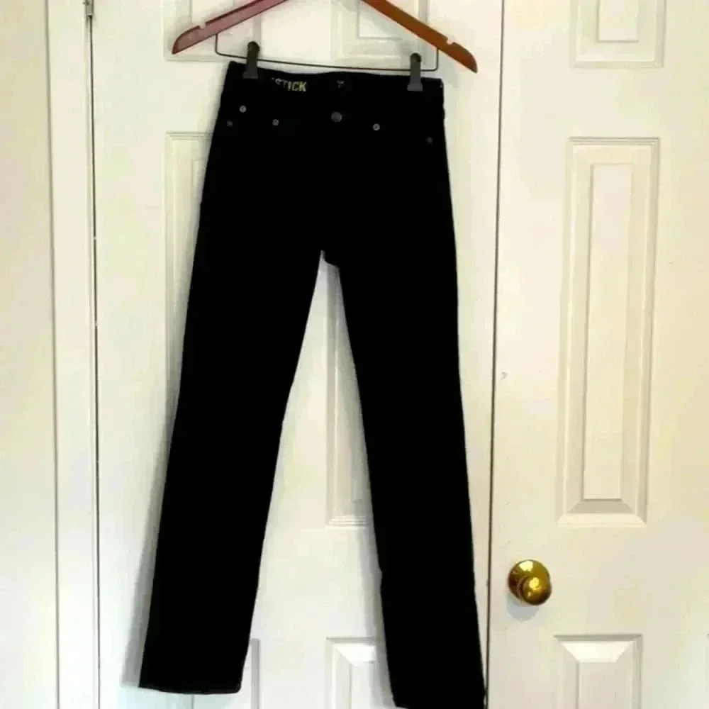 J. Crew Matchstick Black Denim Straight Leg Jeans Size 2